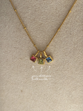 Square Birthstone Necklace