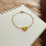Custom Heart Side Paperclip Bracelet (LOVE NOTE COLLECTION)