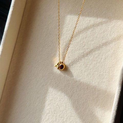 Evra Initial Steel Necklace