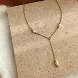 Tamar Lariat Pearl Necklace