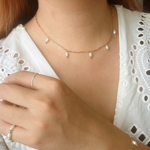 Zillah Dangle Pearl Necklace