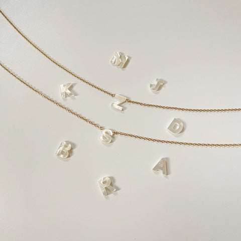 Elora Initial Pearl Necklace